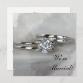 Faire-part Anneaux mariages sur Grey Juste Marié (Devant / Derrière)