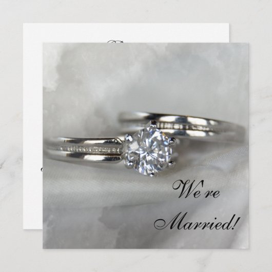 Faire-part Anneaux mariages sur Grey Juste Marié (Devant / Derrière)