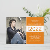 Faire-part Année de classe audacieuse Deep Orange Photo Gradu (Debout devant)