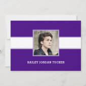 Faire-part Année de classe audacieuse Purple foncé 2-Photo Gr (Dos)