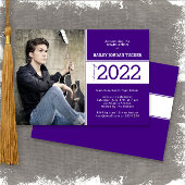 Faire-part Année de classe Bold Deep Purple Photo Graduation