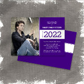 Faire-part Année de classe Bold Deep Purple Photo Graduation