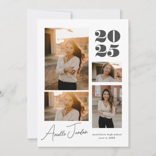 Faire-part Année de graduation minimale de collage | Collage  (Devant)