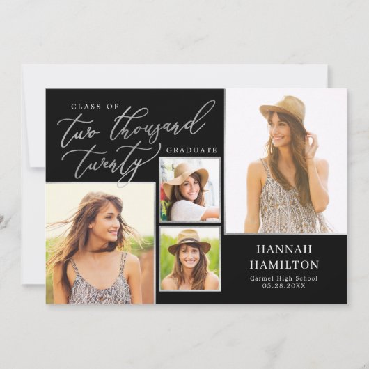 Faire-part Année par script Editable Colour Graduation Invita (Devant)