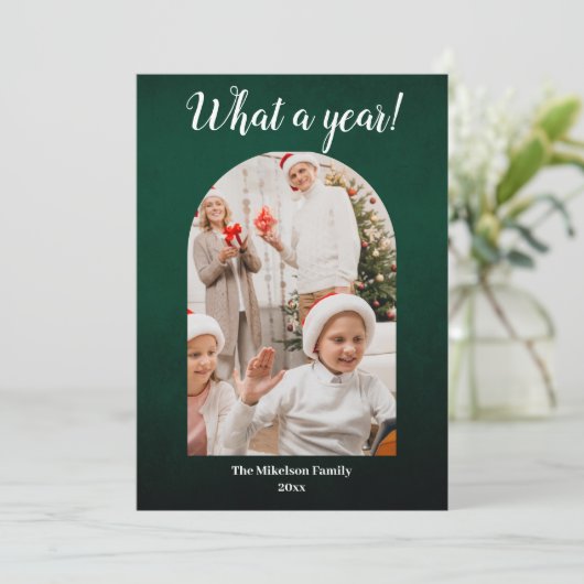Faire-part Année verte en revue Collage photo multiple Noël (Debout devant)