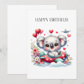 Faire-part Anniversaire de Koala Pilote (Devant / Derrière)
