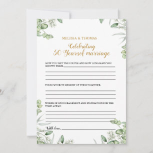 Faire-part Anniversaire moderne 50e mariage jeu de mariage Ca