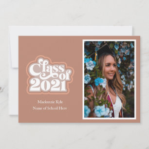 Faire-part Annonce Classe 2021 Moderne Rose Rétro