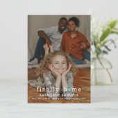 Faire-part Annonce d'adoption de Cœur Turquoise Enfin à la Ma (Debout devant)