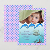 Faire-part Annonce de bébé fille sous la mer (Devant / Derrière)