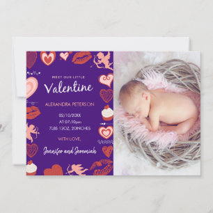 Faire-part Annonce de bébé pour la Saint-Valentin, Cupidons v