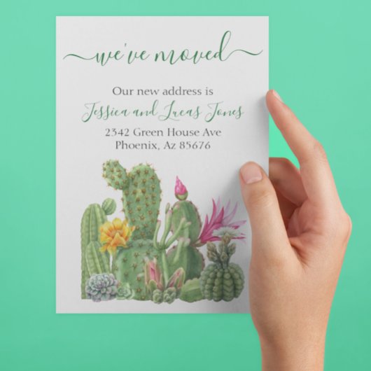 Faire-part Annonce de déménagement Cactus Succulente Floraiso