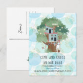 Faire-part Annonce de déménagement | Carte postale de Treehou (Devant / Derrière)