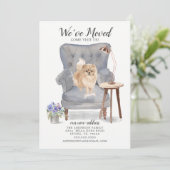 Faire-part Annonce de déménagement | Chien Poméranie (Debout devant)