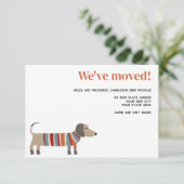 Faire-part Annonce de déménagement Fun Dachsund Dog (Debout devant)