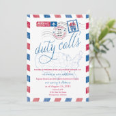 Faire-part Annonce de déménagement militaire par avion en Ala (Debout devant)