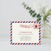 Faire-part Annonce de déménagement par avion (Debout devant)