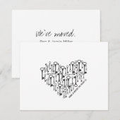 Faire-part Annonce de déménagement personnalisable (Devant / Derrière)