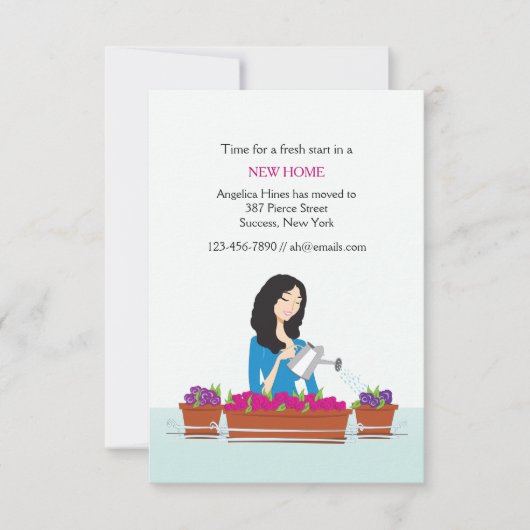 Faire-part Annonce de déménagement pour l'arrosage des plante (Devant)