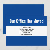 Faire-part Annonce de déménagement professionnelle bleu et bl (Devant / Derrière)