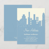 Faire-part Annonce de déménagement vue sur la ville (Devant / Derrière)