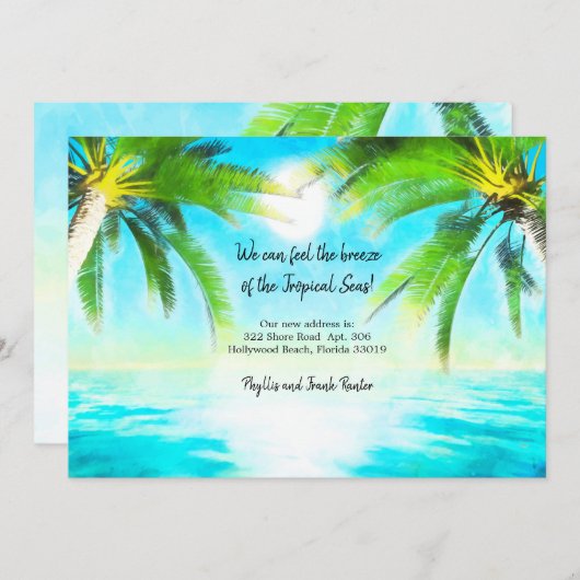 Faire-part Annonce de Déplacement de Brise Tropicale (Devant / Derrière)