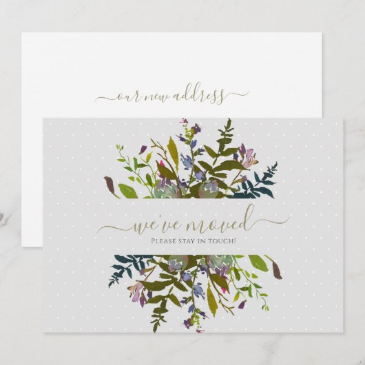 Faire-part Annonce de déplacement de script floral élégant (Devant / Derrière)