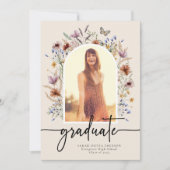 Faire-part Annonce de diplômé florale (Devant)