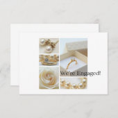 Faire-part Annonce de fiançailles en collage blanc (Devant / Derrière)