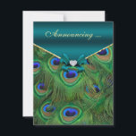 Faire-part Annonce de fiançailles Paon sarcelle<br><div class="desc"></div>