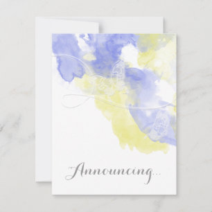 Faire-part Annonce de fiançailles papillon aquarelle Pervench