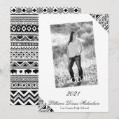 Faire-part Annonce de fin d'études 5x7 Bohème Motif tribal de (Devant / Derrière)