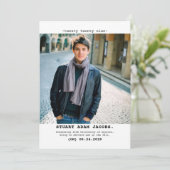 Faire-part Annonce de fin d'études à la machine à écrire vint (Debout devant)