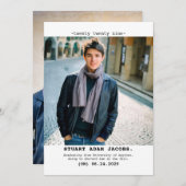 Faire-part Annonce de fin d'études à la machine à écrire vint (Devant / Derrière)