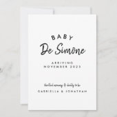 Faire-part Annonce de grossesse en typographie noir et blanc  (Devant)