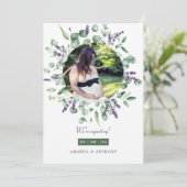 Faire-part Annonce de grossesse photo Eucalyptus Lavande (Debout devant)