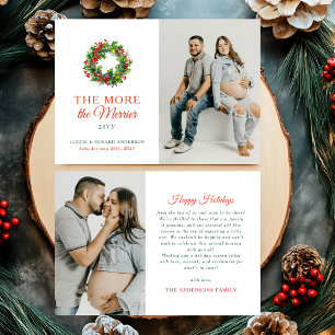 Faire-part Annonce de grossesse pour photo de Noël Plus on es
