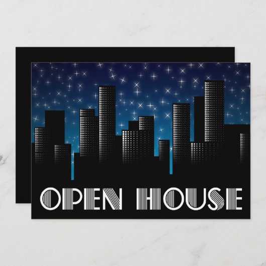 Faire-part Annonce de journée portes ouvertes : Ciel nocturne (Devant / Derrière)