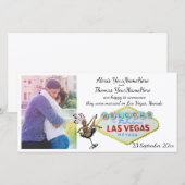 Faire-part Annonce de mariage avec photo de mariage à Las Veg (Devant / Derrière)