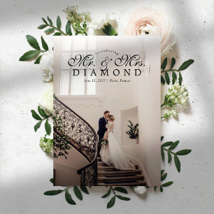 Faire-part Annonce de mariage en fuite avec photo