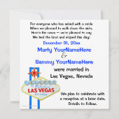 Faire-part Annonce de Mariage Las Vegas Mariages (Dos)