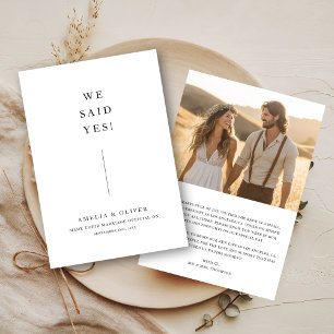 Faire-part Annonce de mariage rustique en ligne We Said Yes