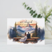 Faire-part Annonce de Mariage Secret Script Annonce (Debout devant)