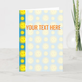 Faire-part Annonce de motif de visage de soleil jaune