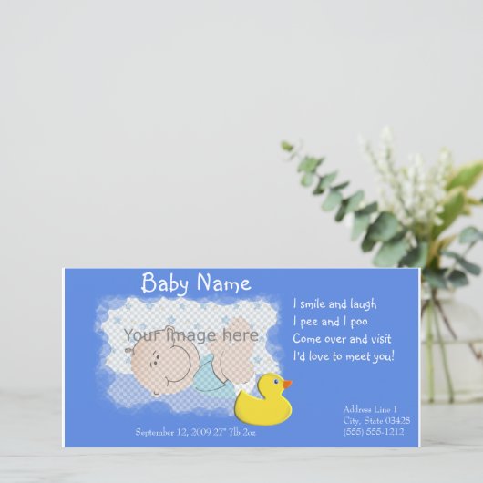 Faire-part Annonce de naissance (Debout devant)