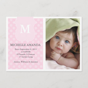 Faire-part Annonce de naissance à pois
