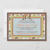 Faire-part Annonce de naissance avec ours en peluche et noeud (Dos)