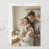 Faire-part Annonce de naissance avec photo bébé Gingham Gris (Dos)