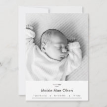 Annonce de naissance avec photo de nouveau-né mode