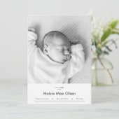 Faire-part Annonce de naissance avec photo de nouveau-né mode (Debout devant)